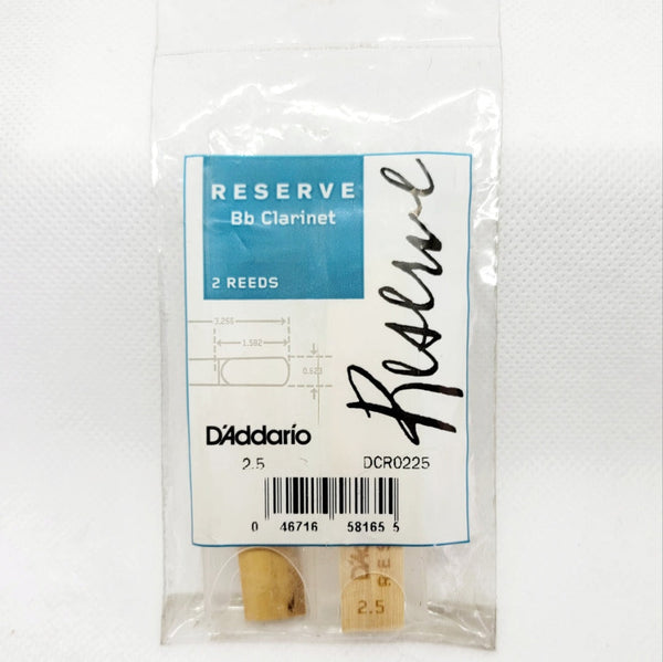 D'Addario Reserve Bb Clarinet Reeds, Strength 2.25, Box of 2- for sale at BrassAndWinds.com