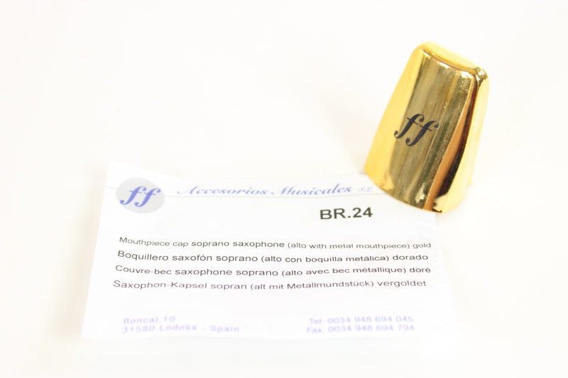 Fortissimo BR.24 Gold Plastic Cap for Metal Alto/Soprano Saxophone Mouthpiece- for sale at BrassAndWinds.com