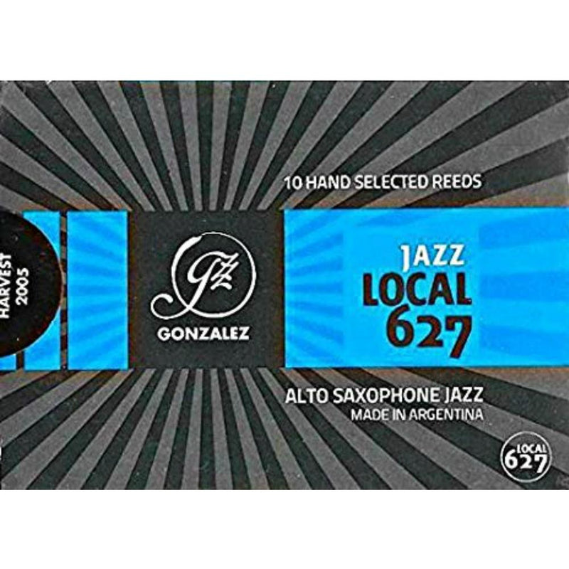 Gonzalez Eb Alto Saxophone 'Local 627' Jazz Reeds Strength 1.5, Box of 10- for sale at BrassAndWinds.com