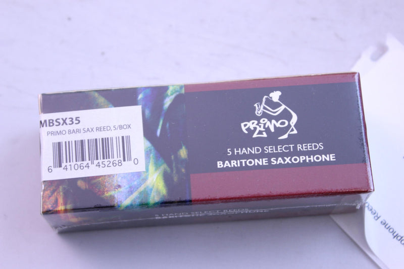 Primo Eb Baritone Saxophone Reeds Strength 3.5, Box of 5- for sale at BrassAndWinds.com