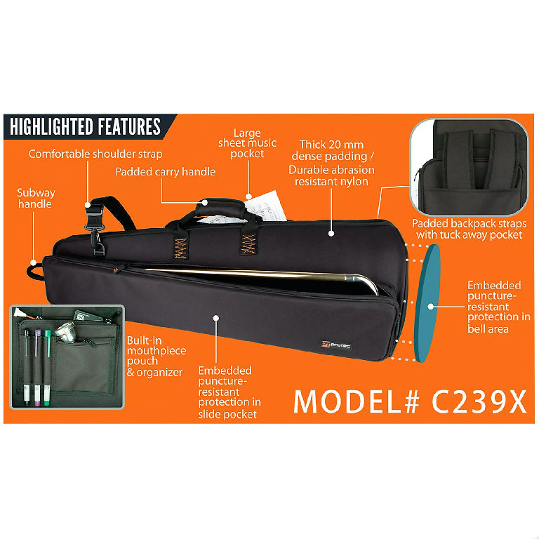 Protec Model C239X Tenor Trombone Gig Bag - Explorer Series BRAND NEW- for sale at BrassAndWinds.com